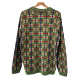 Gucci knit 713571 XKCOZ wool Multicolor SilverMetal Neck studs GG total pattern S