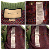 Gucci knit 713571 XKCOZ wool Multicolor SilverMetal Neck studs GG total pattern S