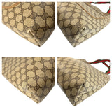 Gucci Tote Bag 02 003 53 GG Supreme Canvas Brown Gold Metal Old Gucci Shelly Line