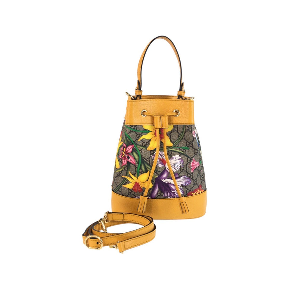 Gucci Shoulder Bag 550621 GG Supreme Canvas multicolor GG Flora Small Bucket