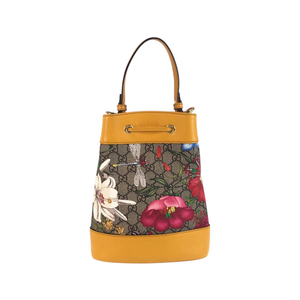 Gucci Shoulder Bag 550621 GG Supreme Canvas multicolor GG Flora Small Bucket