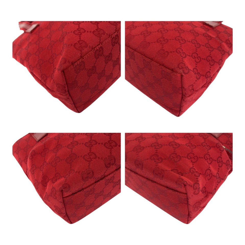 Gucci Tote Bag 002 1079 GG canvas Red Silver Metal
