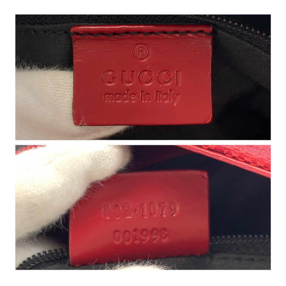Gucci Tote Bag 002 1079 GG canvas Red Silver Metal