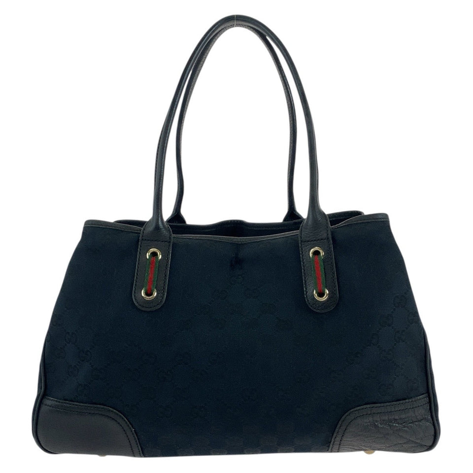 Gucci Tote Bag 163805 GG canvas Black GoldMetal Sherry Line Princess