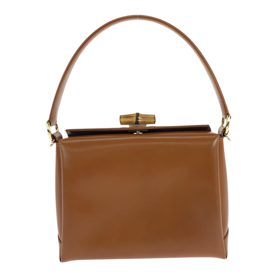 Gucci Handbag 000 926 0175 leather Brown Gold Metal Bamboo