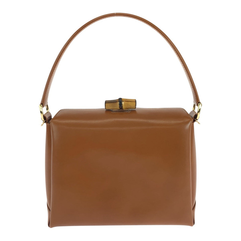 Gucci Handbag 000 926 0175 leather Brown Gold Metal Bamboo