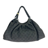 Gucci Handbag 76554 GG canvas Grey Black Gold Metal