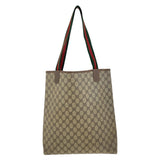 Gucci Tote Bag 002 58 6487 GG Supreme Canvas Beige Multicolor Gold Metal Old Gucci Shelly Line
