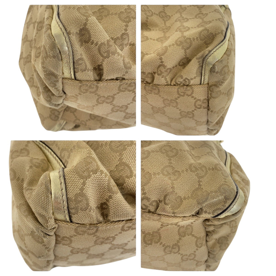 Gucci Shoulder Bag 189833 GG canvas Beige Gold GoldMetal Abbey