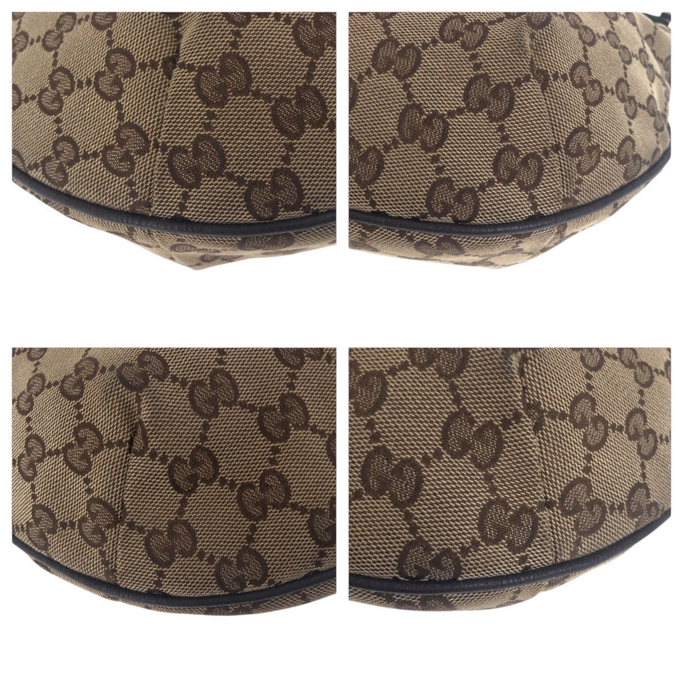 Gucci Shoulder Bag 181092 GG canvas Beige Brown SilverMetal Sherry line