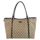 Gucci Tote Bag 197953 GG Supreme Canvas Brown Gold Metal