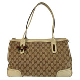 Gucci Tote Bag 177052 GG canvas Beige Ivory Gold Metal Prince Shelley Line
