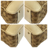 Gucci Tote Bag 177052 GG canvas Beige Ivory Gold Metal Prince Shelley Line