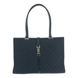 Gucci Tote Bag 002 1074 GG canvas Black SilverMetal Jackie