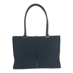 Gucci Tote Bag 002 1074 GG canvas Black SilverMetal Jackie