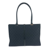 Gucci Tote Bag 002 1074 GG canvas Black SilverMetal Jackie