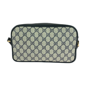 Gucci Shoulder Bag 001 067 1282 0 GG Supreme Canvas Gray Navy Gold Metal