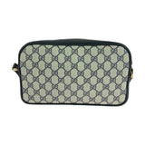 Gucci Shoulder Bag 001 067 1282 0 GG Supreme Canvas Gray Navy Gold Metal