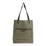 Gucci Tote Bag 39 02 003 GG Supreme Canvas Beige green red Old Gucci Shelly Line