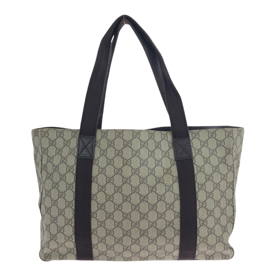 Gucci Tote Bag 141624 GG Supreme Canvas Beige dark brown