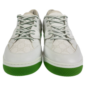 Gucci sneakers GG canvas White green basket 11.5