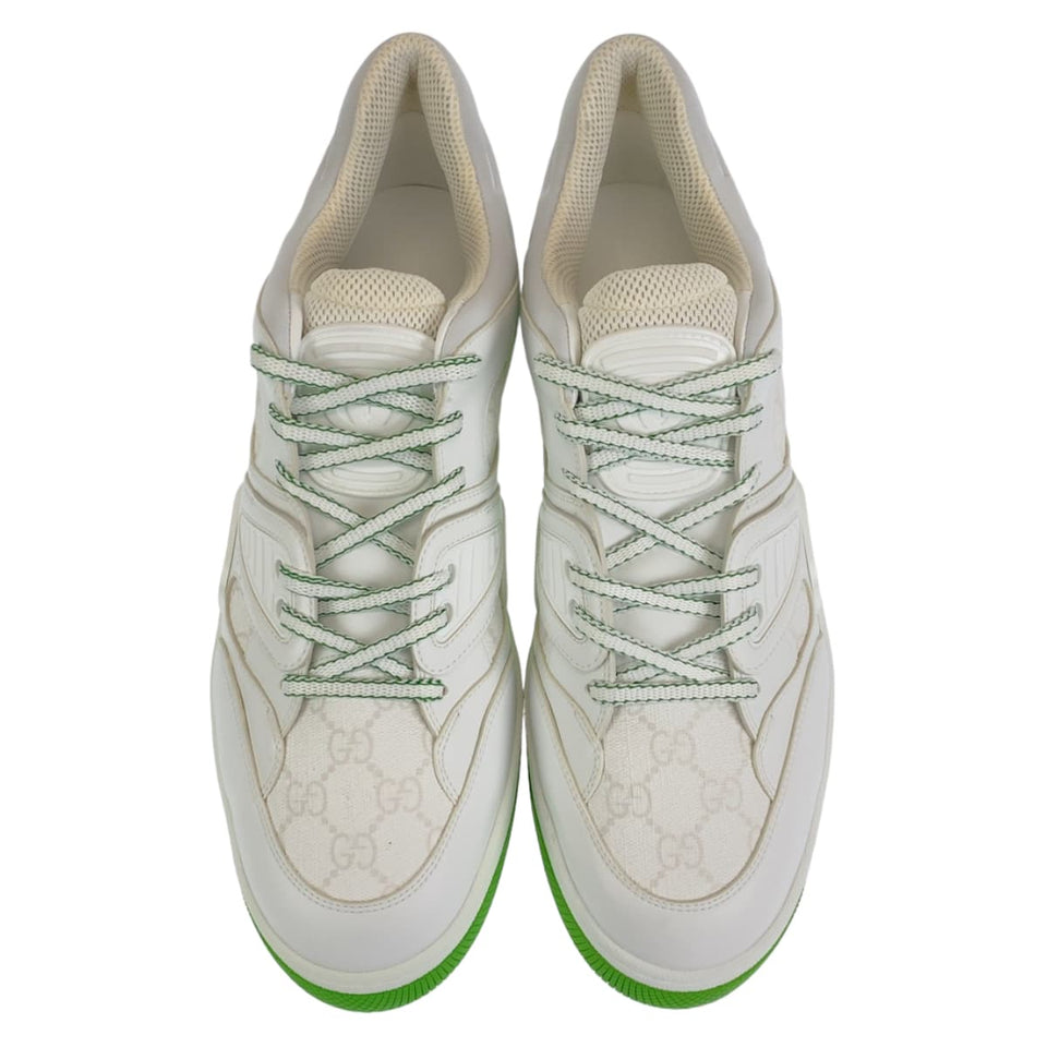 Gucci sneakers GG canvas White green basket 11.5
