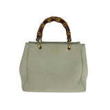 Gucci Handbag 368823 leather Ivory Brown Gold Metal Bamboo