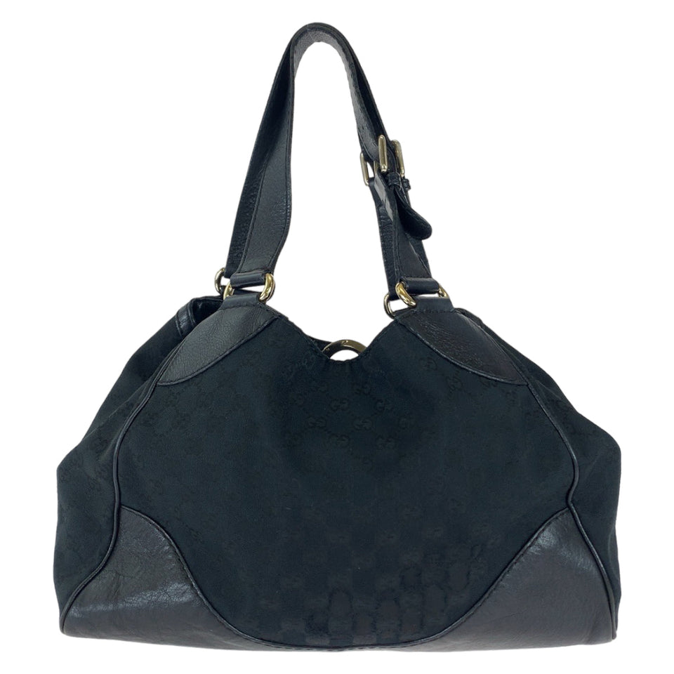 Gucci Tote Bag 223972 GG canvas Black Silver Metal