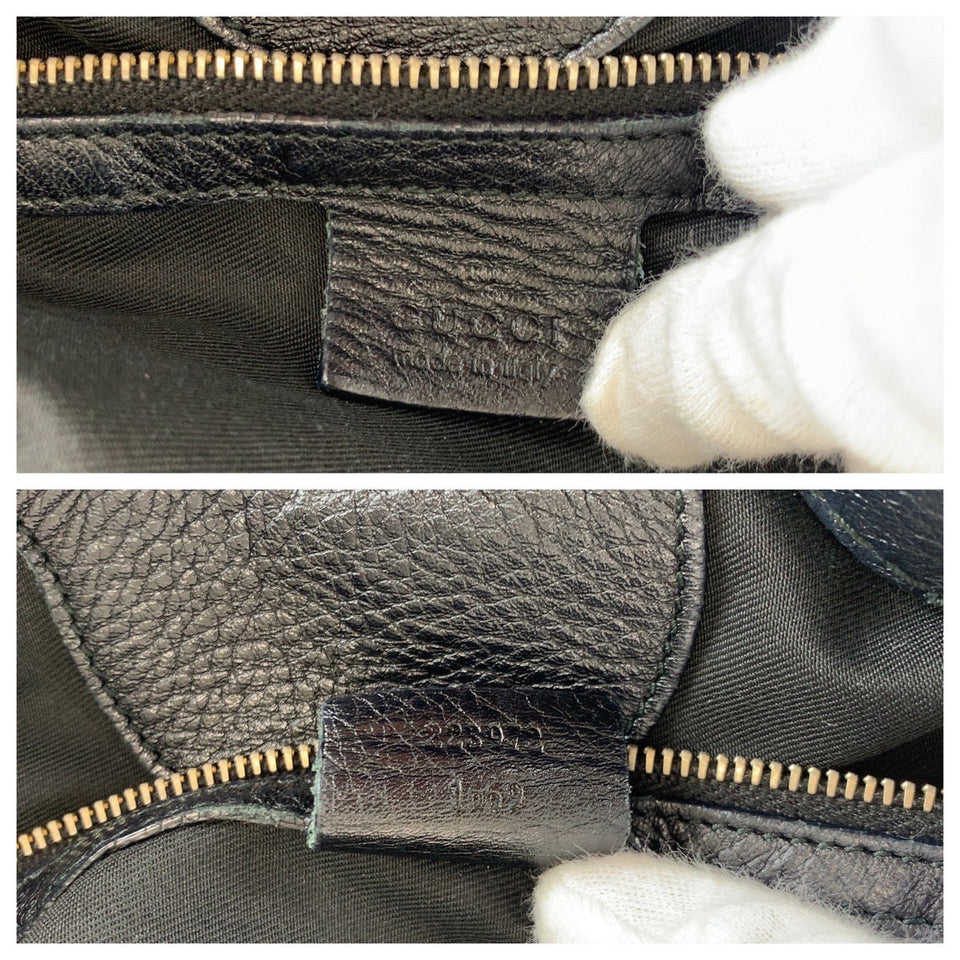 Gucci Tote Bag 223972 GG canvas Black Silver Metal