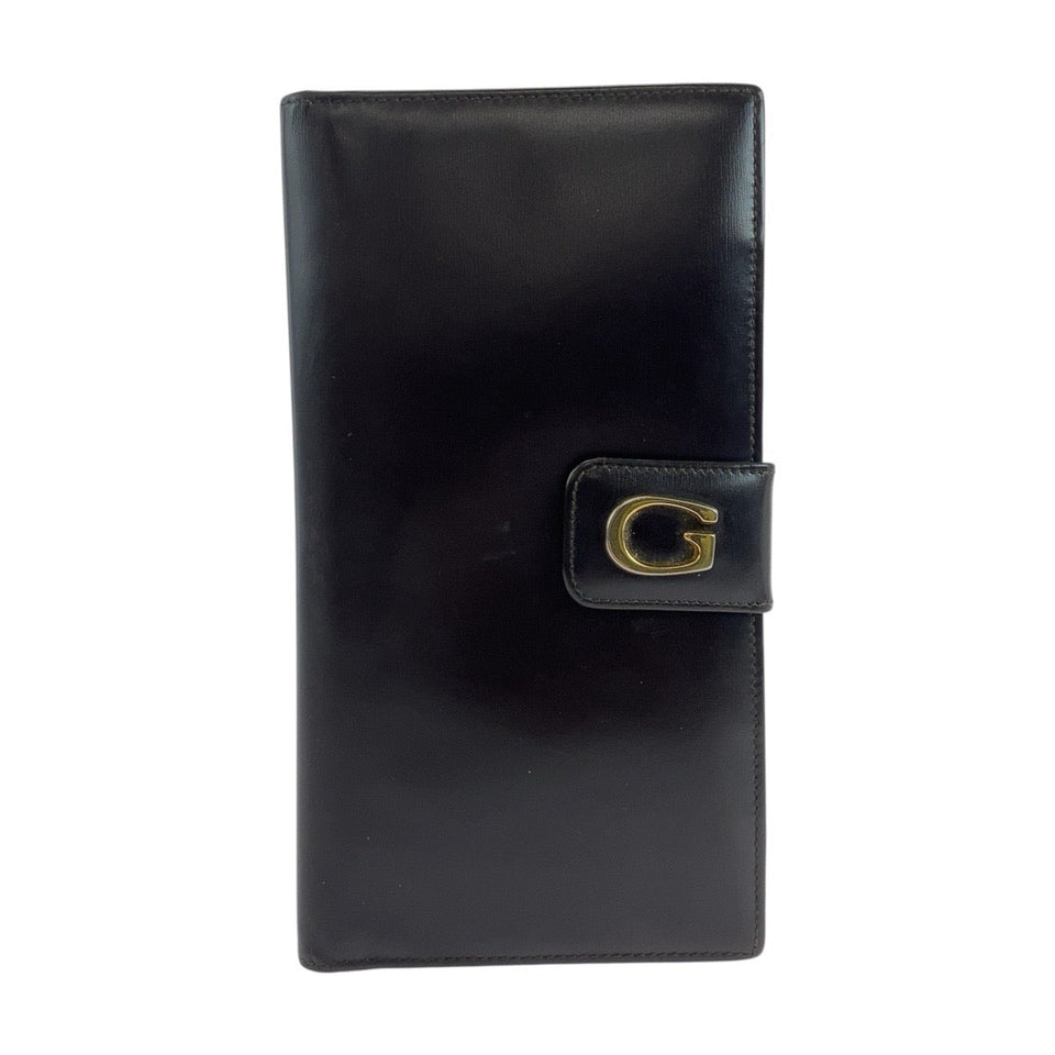 Gucci Long Wallet Purse 035 661 1837 0 leather Brown Gold Metal Old Gucci
