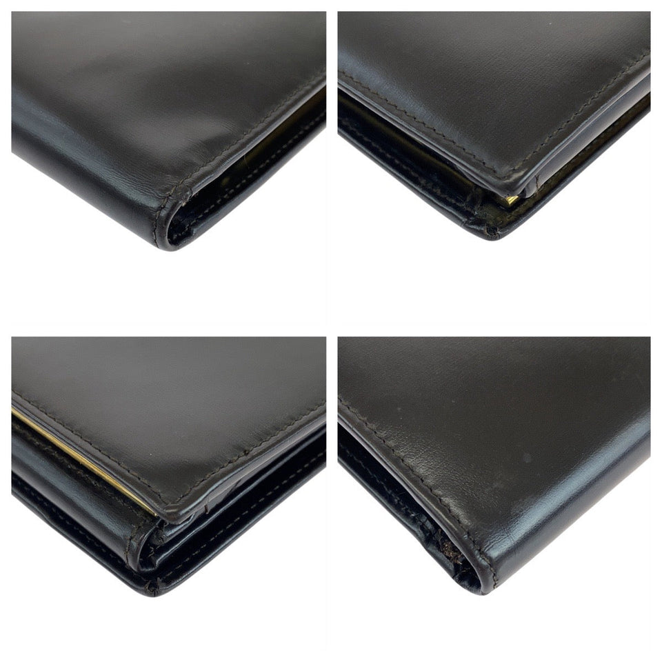 Gucci Long Wallet Purse 035 661 1837 0 leather Brown Gold Metal Old Gucci