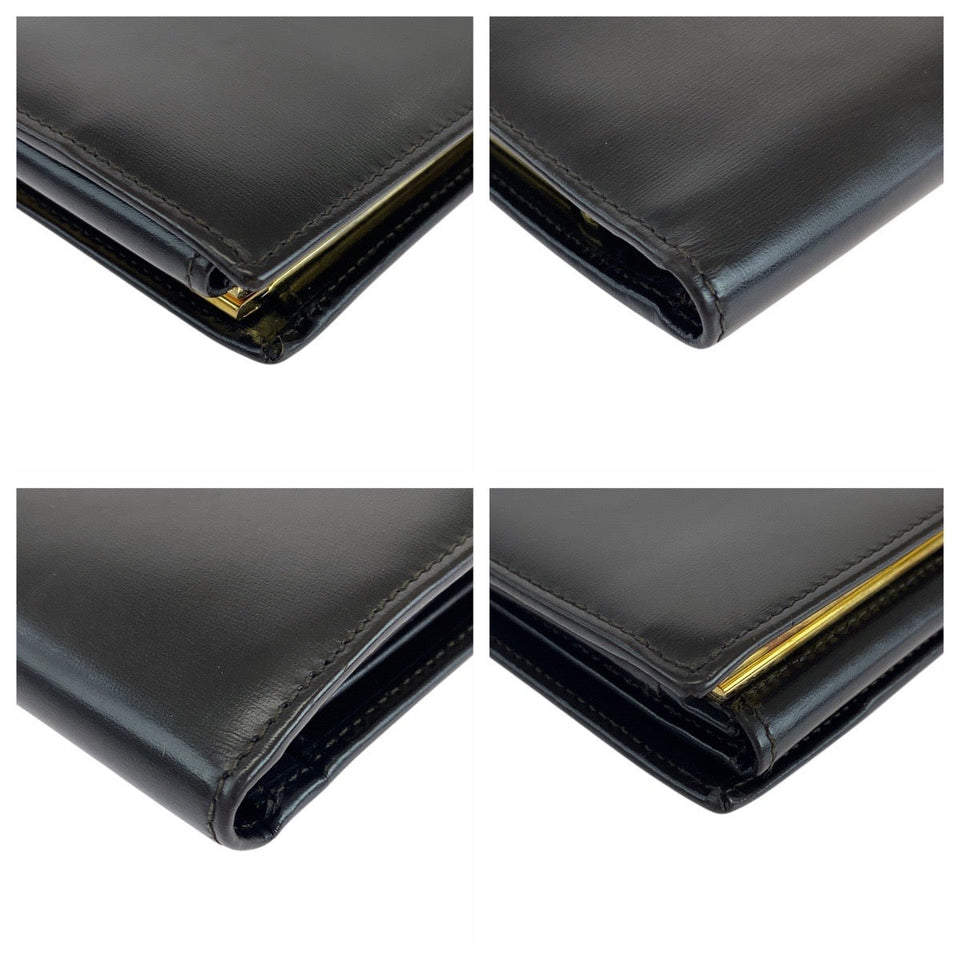 Gucci Long Wallet Purse 035 661 1837 0 leather Brown Gold Metal Old Gucci