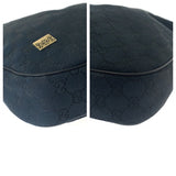 Gucci Shoulder Bag 145757 GG canvas Black SilverMetal Hobo
