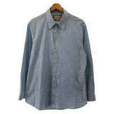 Gucci Long sleeve shirt 625888 ZAFXS cotton Light blue white Gucci Lido Interlocking GG stripe 42