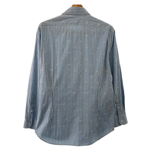 Gucci Long sleeve shirt 625888 ZAFXS cotton Light blue white Gucci Lido Interlocking GG stripe 42