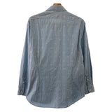 Gucci Long sleeve shirt 625888 ZAFXS cotton Light blue white Gucci Lido Interlocking GG stripe 42