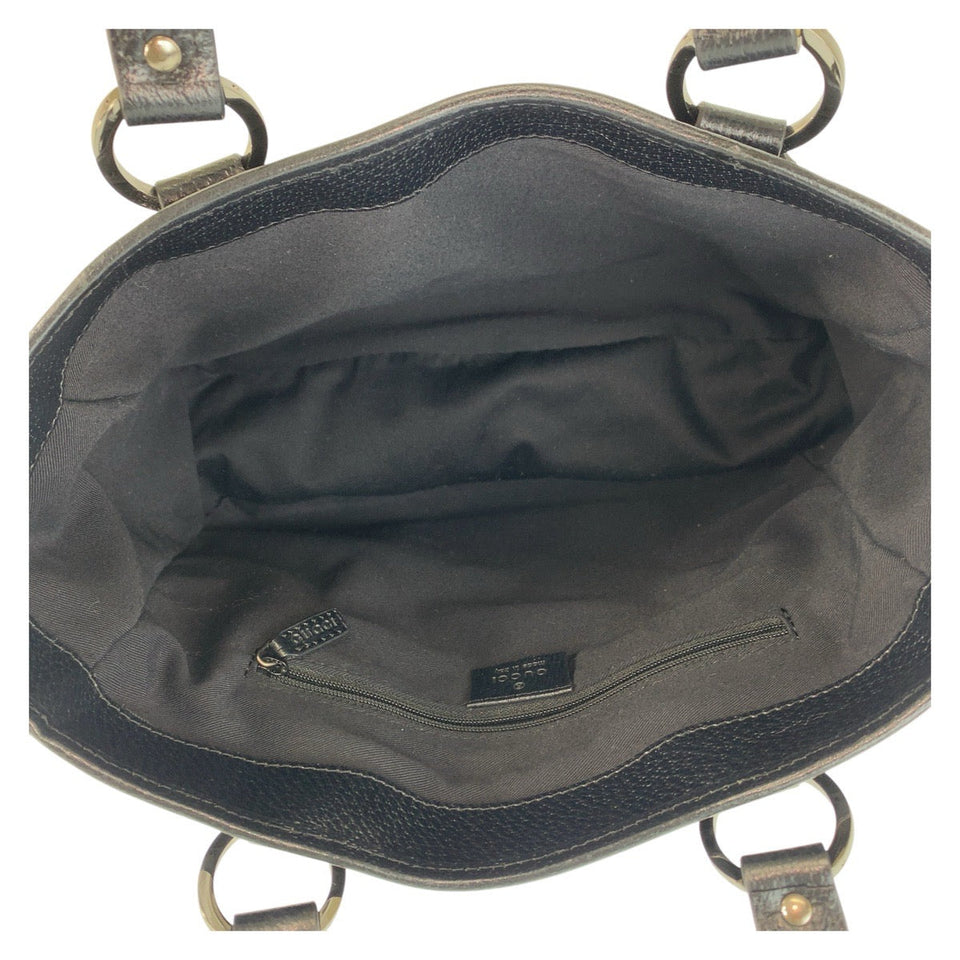 Gucci Tote Bag 113019 GG canvas Black SilverMetal
