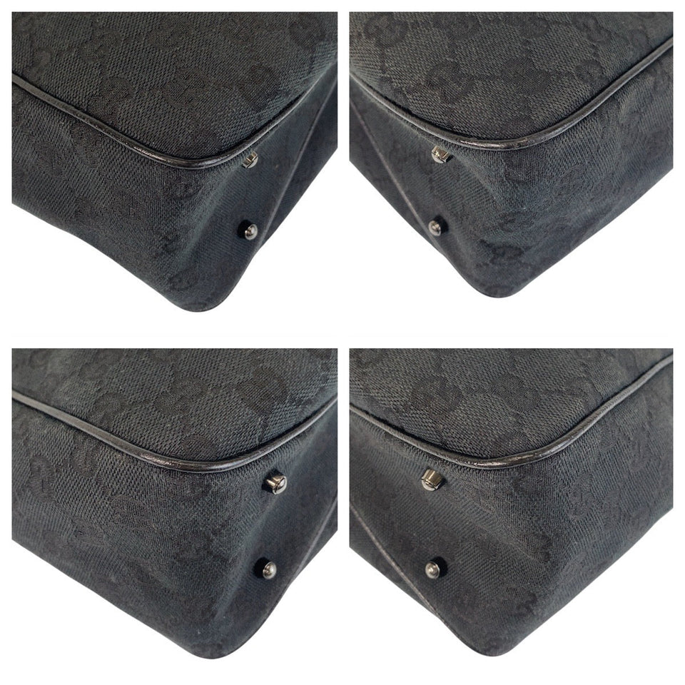 Gucci Tote Bag 113019 GG canvas Black SilverMetal