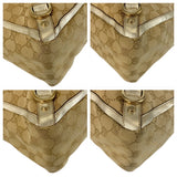 Gucci Tote Bag 141472 GG canvas Beige Gold Metal Abbey