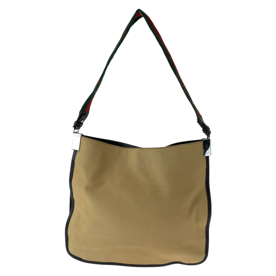 Gucci Shoulder Bag 001 4321 canvas Beige Red Green SilverMetal Sherry line
