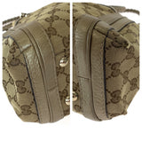 Gucci Tote Bag 282300 GG canvas Brown Gold Metal Bella Bamboo Ribbon tassel