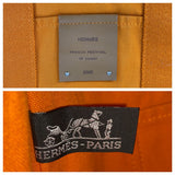 Hermes Tote Bag canvas Orange Fool Toe Cabas French Festival