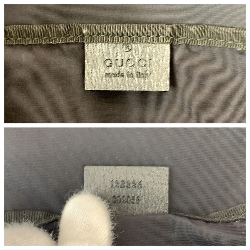 Gucci Shoulder Bag 123326 GG canvas Black SilverMetal