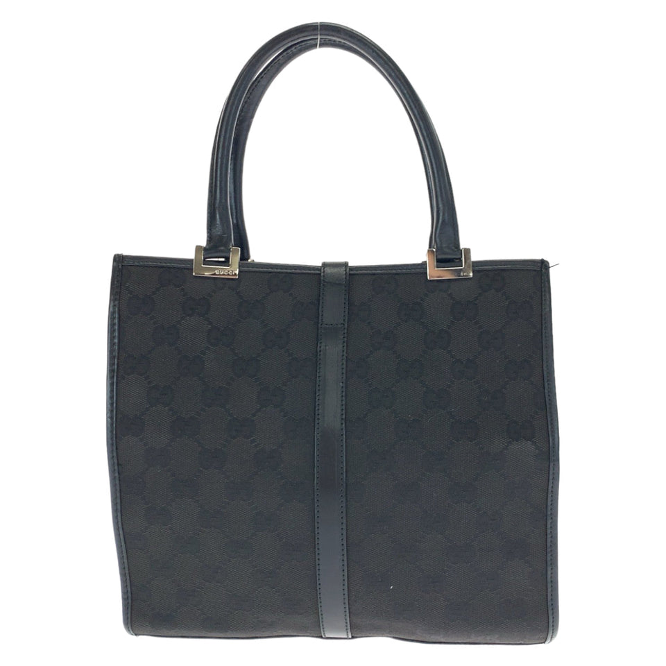 Gucci Tote Bag 002 1065 GG canvas Black SilverMetal Jackie
