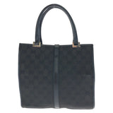 Gucci Tote Bag 002 1065 GG canvas Black SilverMetal Jackie