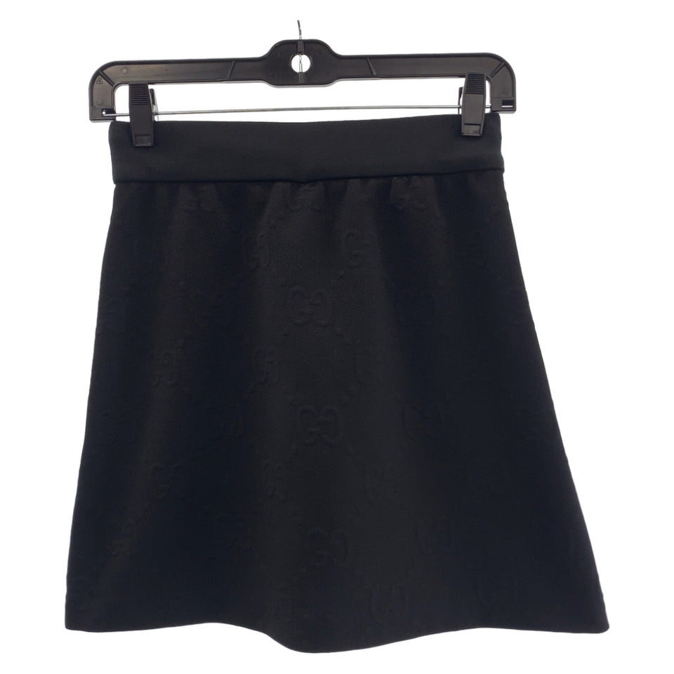 Gucci skirt 655183 cotton black black white Embossed GG pattern Jersey jacquard XXS