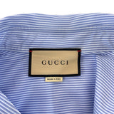 Gucci Short sleeve shirt 740320 ZANHM cotton Blue white 23Stainless Steel Embroidery Logo embroidery 48