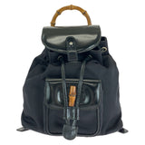 Gucci Backpack 003 1998 0030 leather Black SilverMetal Bamboo