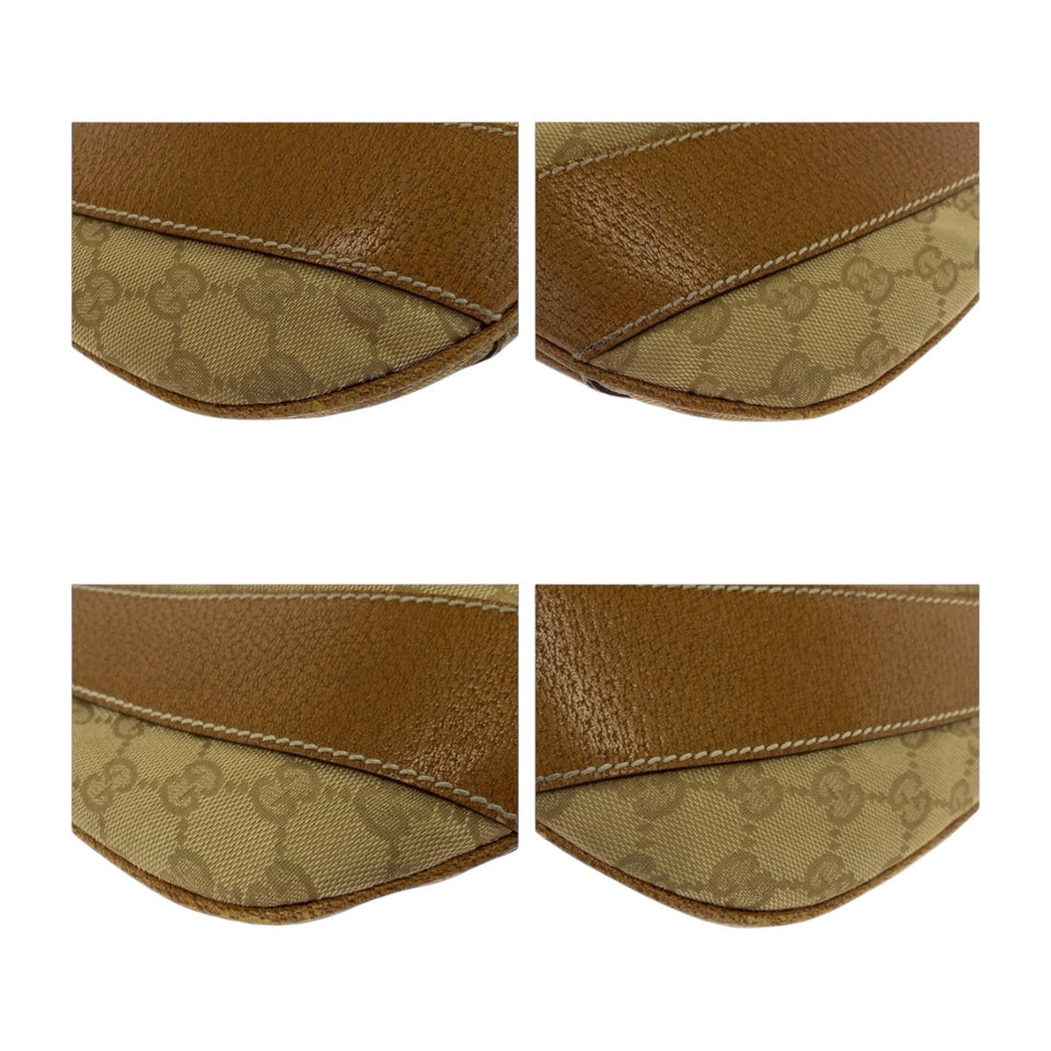 Gucci Shoulder Bag 124357 GG canvas Beige Camel SilverMetal
