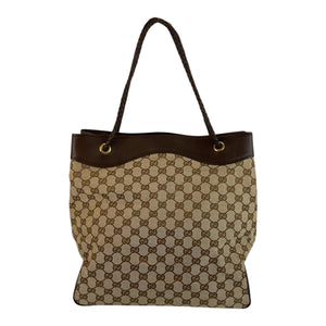 Gucci Tote Bag 109141 GG canvas Beige Brown Gold Metal